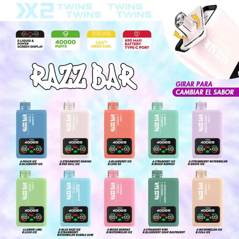 Razz Bar 40000 Puffs 40K Double Flavors Smart Screen Disposable Vape Wholesale high quality