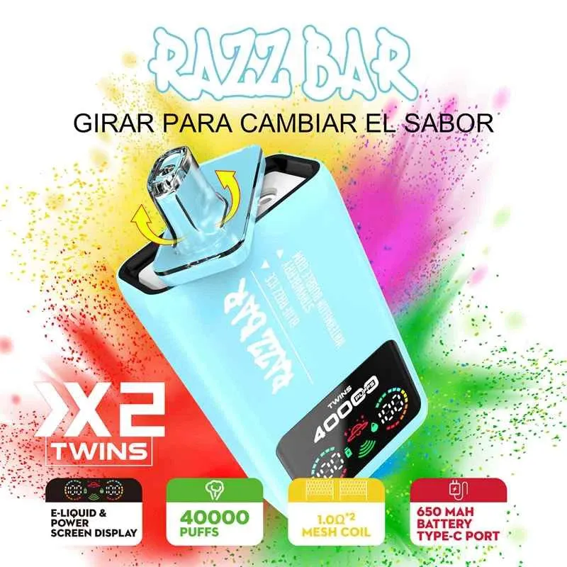 Razz Bar 40000 Puffs 40K Double Flavors Smart Screen Disposable Vape Wholesale factory